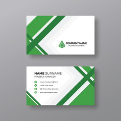 Professional business card template with green details