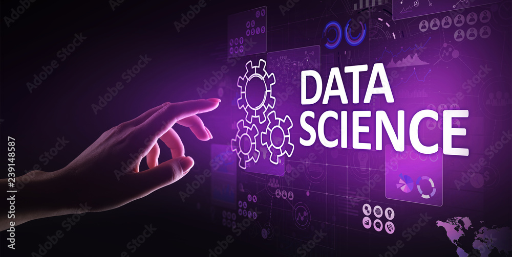 Wall mural data science and deep learning. artificial intelligence, analysis. internet and modern technology co