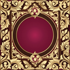Golden ornate decorative vintage design