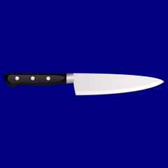 Kitchen knife on a colored background.