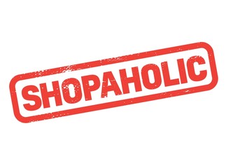 Fototapeta premium shopaholic stamp on white