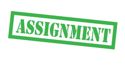 assignment stamp on white