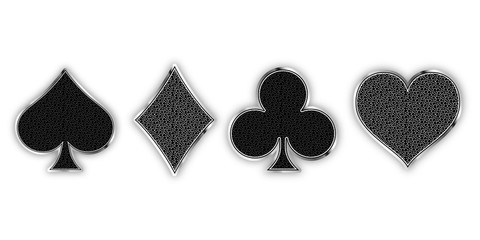 Set of symbols deck of cards for playing poker and casino. Vector illustration.