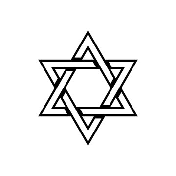 Star of David. Icon in flat design. Vector illustration.