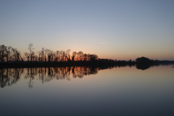 Sunset over the lake