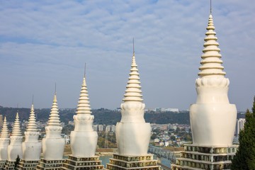 White stupas and cities in the sun - 239152939