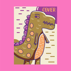 cute dinosaur drawn as vector for kids fashion – Vector