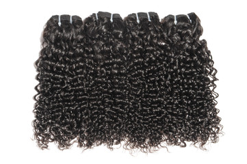 Kinky curly black human hair weaves extensions bundles