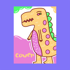 cute dinosaur drawn as vector for kids fashion – Vector