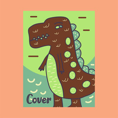 cute dinosaur drawn as vector for kids fashion – Vector