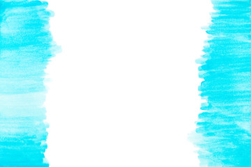 Abstract watercolor blue shades pattern texture art (hand painted) on white background with copy space