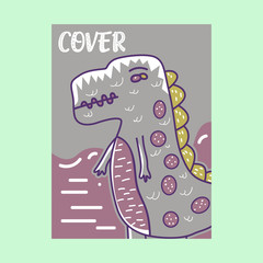cute dinosaur illustration as vector for baby tee print - Vector