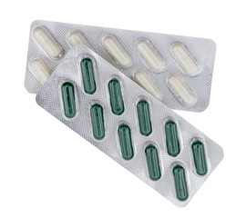 Pack of pills isolated on white