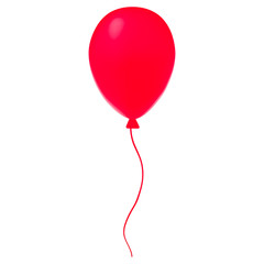Red balloon, isolated on white background. 3d render
