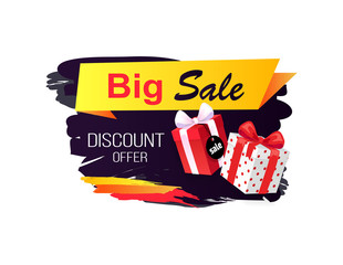 Big Sale Discount Offer Badge with Gifts and Price