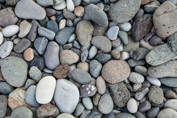 abstract background with dry round peeble stones. Sea stone close up