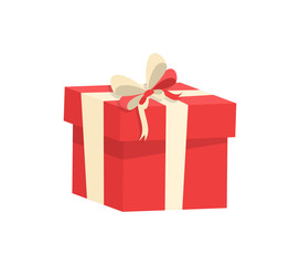 Shopping Box Decorated by Silk Tape, Topped by Bow