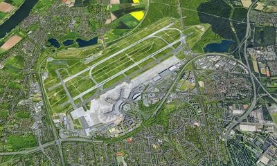 Foto auf Acrylglas Luftbild Flughafen Düsseldorf © Mathias Weil