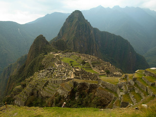 landscape with mountains and clouds