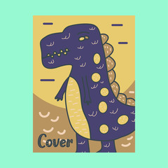 Hand drawn cute card with Dinosaur