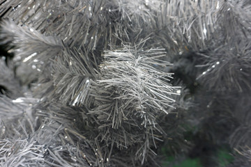 White Christmas tree without decoration closeup background - Image