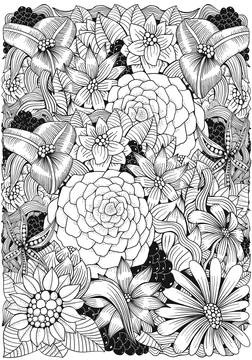 Zen Coloring Books: Flowers floral and Doodle Design Book For Girls 2017  (Cute Kids Coloring Books Ages 2-4, 4-8, 9-12)