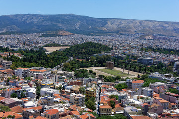 Fototapeta na wymiar Athènes vue de l’Acropole, Grèce 
