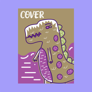Cute kids Monster cover and packaging design set vector illustration - Vector