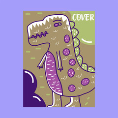 Cute kids Monster cover and packaging design set vector illustration - Vector