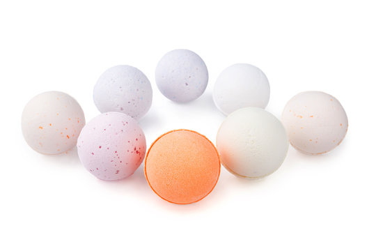  Aromatherapy Colorful Bath Bombs Isolated On White Background