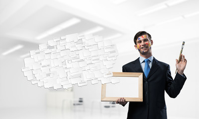 Inspiration of young creative businessman