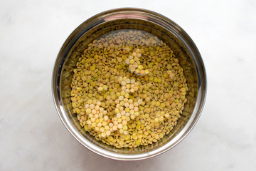 Soaking Green Lentils