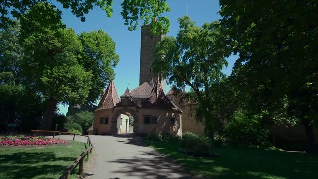 Rothenburg ob der Tauber, picturesque medieval town,R&ouml;dertor, R&ouml;der Gate, Rothenburg ob der Tauber, Franconia, Bavaria, Germany, Europe, July 2018