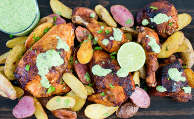 Peruvian Chicken with Aji Verde (Green Sauce)