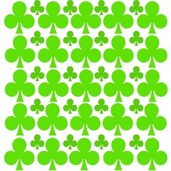 Fototapeta na wymiar Pattern of bright green shamrocks graphics for st. Patrick's day 