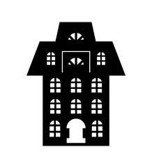 Christmas Paper Cut Black Holiday Building Vector