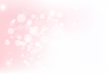 Fantasy magical bokeh circles bubble blurry scatter with stars dust glitter sparkle pink pastel concept abstract background vector illustration using for cosmetic product