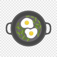 Egg on griddle icon. Flat illustration of egg on griddle vector icon for web design