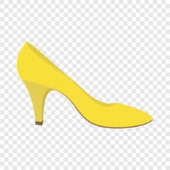 Yellow woman shoe icon. Flat illustration of yellow woman shoe vector icon for web design