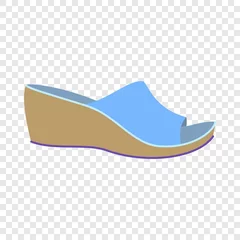 Poster Woman slippers icon. Flat illustration of woman slippers vector icon for web design © nsit0108