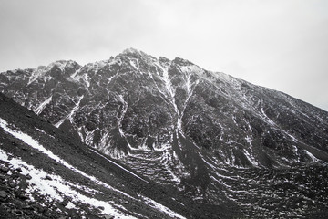 Ushuaia aerial view from the Martial Glacier.  Tierra del Fuego in Argentina
