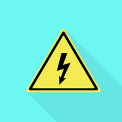 Electric yellow sign icon. Flat illustration of electric yellow sign vector icon for web design