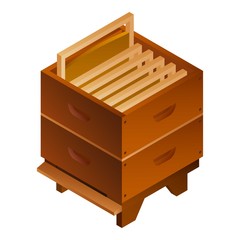 Bee hive honey frame icon. Isometric of bee hive honey frame vector icon for web design isolated on white background