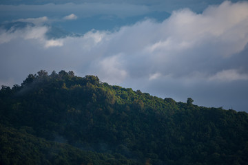 landscape with mountains and clouds