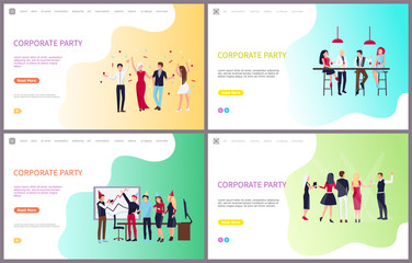 Naklejka premium Corporate Party of Workers Having Fun Together