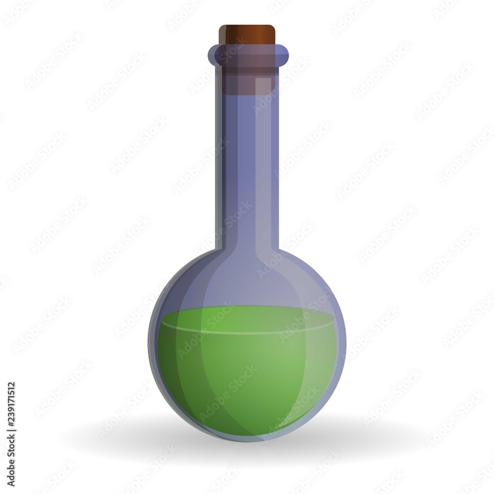 Poster red round flask icon. cartoon of red round flask vector icon for web design isolated on white backgr