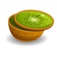 Cutted kiwi icon. Cartoon of cutted kiwi vector icon for web design isolated on white background