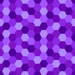 Geometric Seamless Abstract Background with Hexagon shapes as mosaic pattern in trendy 2019 color Proton Purple