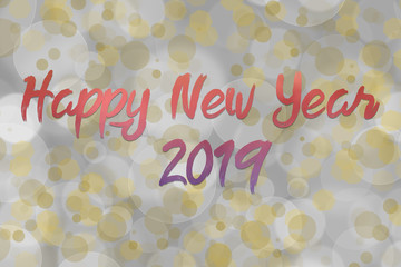 happy new year text with bokeh and lens flare pattern