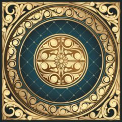 Golden ornate decorative vintage design